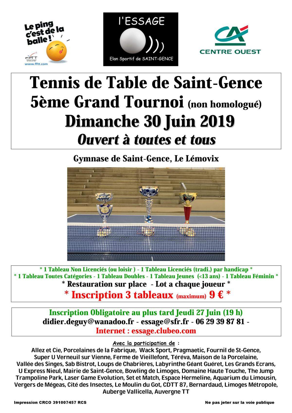 Actualit Inscriptions Pour Notre Tournoi Club Tennis De Table L